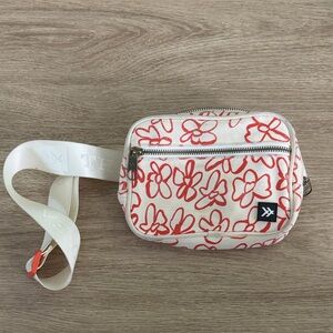 Floral Crossbody Bag - Red and White